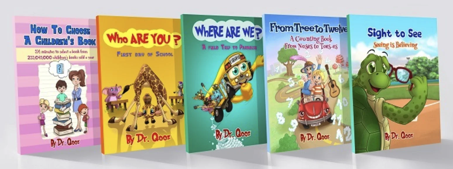 Five of Derrill's children's books published as Dr. Qooz